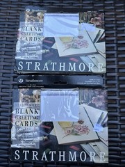 Lot Of 2 Strathmore Blank Greeting Cards Envelopes 20 Pack 1992 Palm Beach White