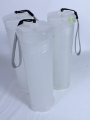 QWORK Expandable Artist Storage Tubes Set of 3 Clear Plastic for Brushes Canvas