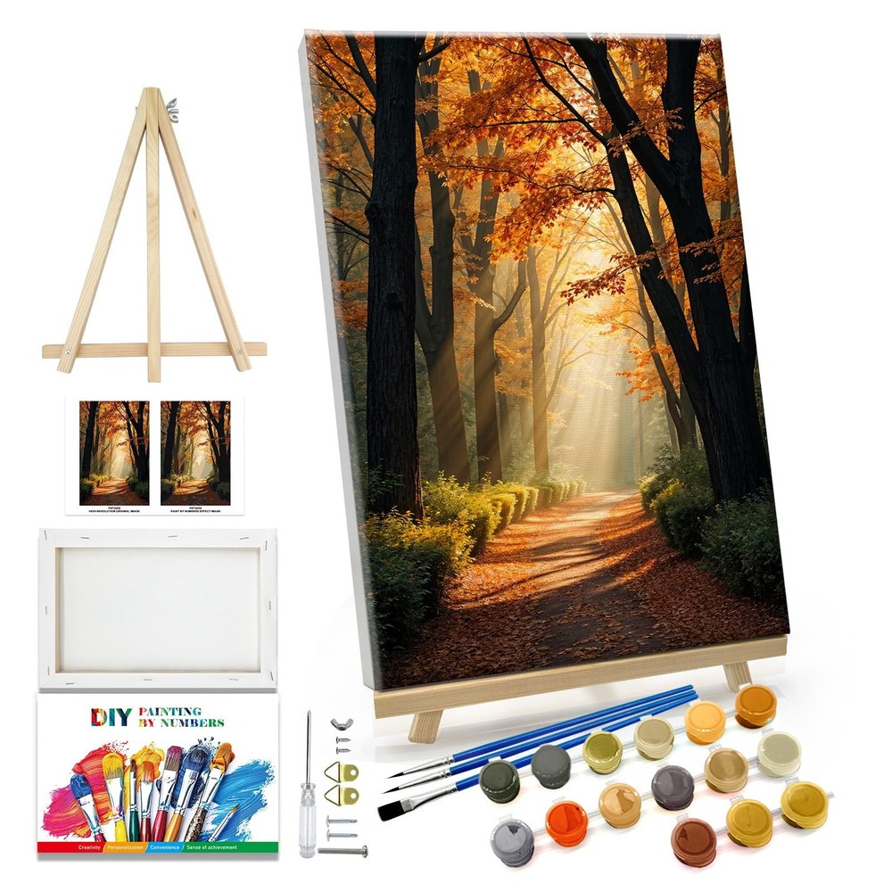 Paint by Numbers Kit for Adults with Frame Forest Paint by Number with Easel …