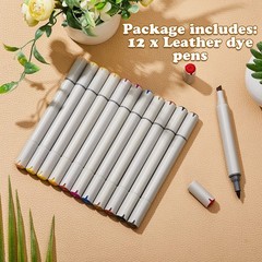 12 PCS Dual Tips Leather Dye Marker Pens Shoe Marker Touch Up Repair Scratches