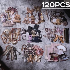 120 Pcs Vintage Scrapbooking Supplies for Junk Journal, 70mm x 70mm, vintage