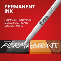 Brilliant Silver Metallic Permanent Markers 2 Count – Ideal for Arts & Crafts