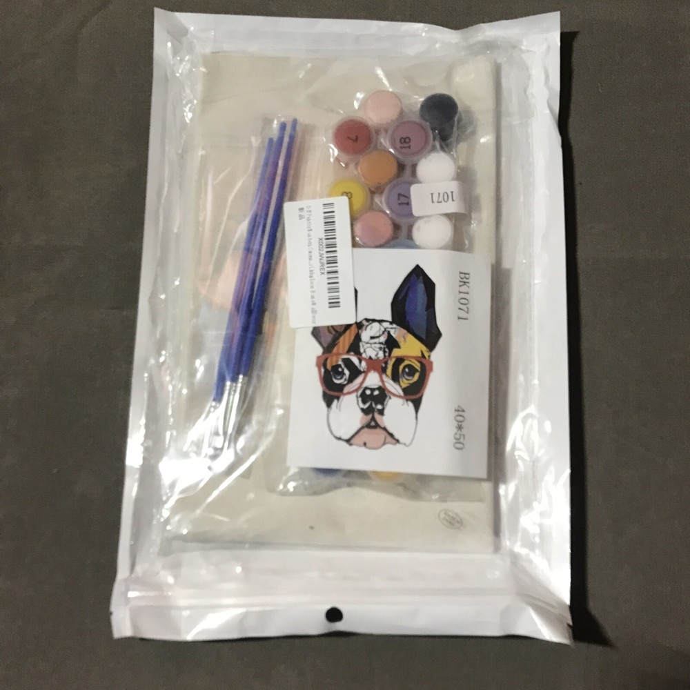 New paint by number on canvas Kit. 40 X 50 Cm Modern Art Dog