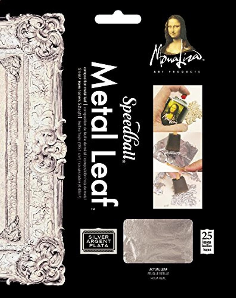 Speedball 10206 Mona Lisa Composition Silver Metal Leaf Sheets, Metal Leafing…