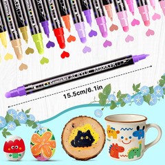 48 Colors Dual Tip Acrylic Paint Pens Markers, Premium Painting Markers Stock…
