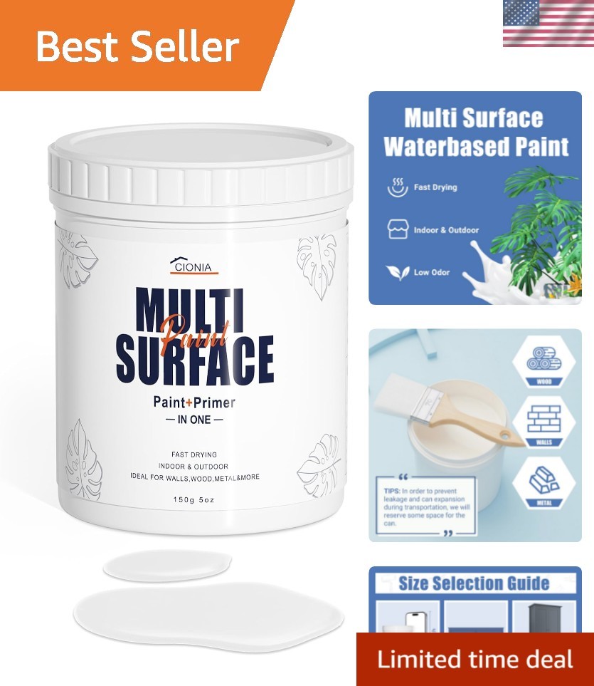 Effortless White Paint, 5 Oz – No Sanding, Fast Drying for Interior/Exterior Use