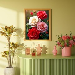 Acrylic Paint by Numbers Kit, Colorful Flowers, 16×20, Unframed Adult Art