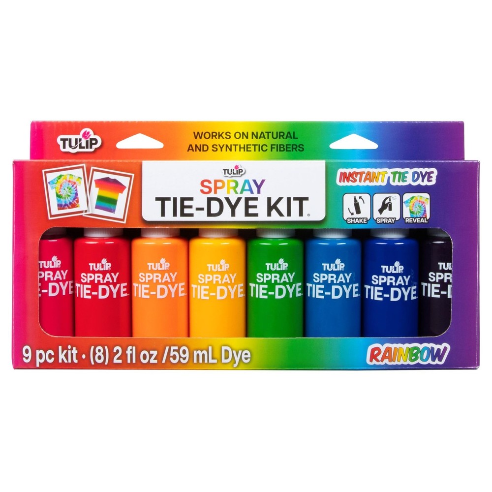 Tie Dye Kit 8 Pack Instant Spray Rainbow No Heat All Fabrics Tulip Fast
