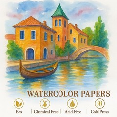 100 Sheets Watercolor Paper Cards 300 GSM Cold Press 2.75×4.75 Inch AcidFree