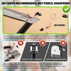KALOUR Pro Colored Charcoal Drawing Set,12 Pieces Pastel Chalk Pencils for Sk…