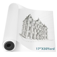 Koala Tracing Paper Roll for Drawing, Sewing, Sketching, 17 in X 50 yd, 50gsm