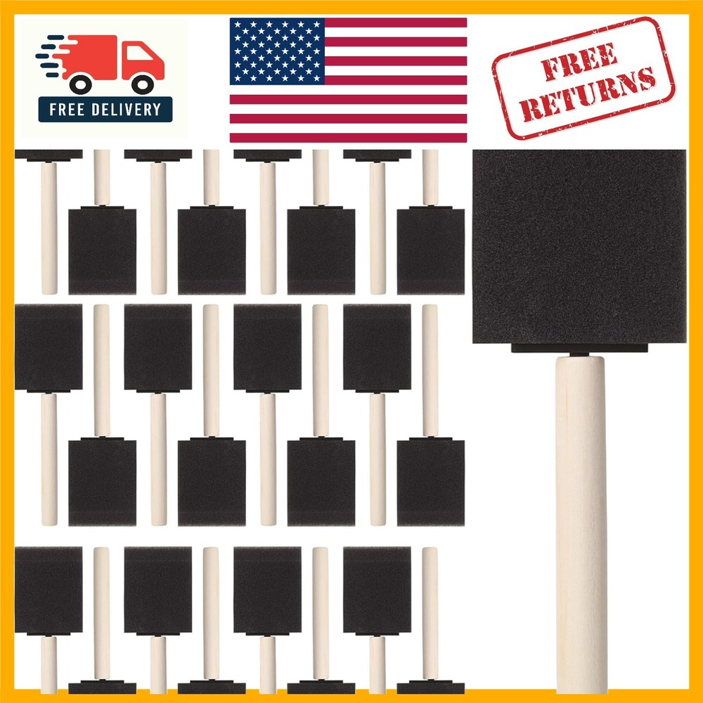 Bates 2 inch Foam Brushes Set of 25 – Ideal for Painting, Staining & Crafting