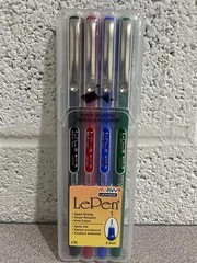 Marvy Uchida LePen 0.3mm Black, Green, Red, And Blue 4300-4A NEW