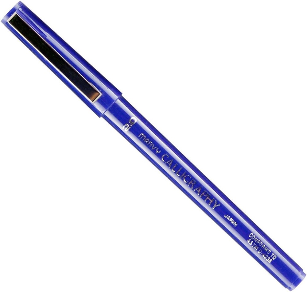 Calligraphy Marker Pen Fine Tip 2.0mm Blue Ink for Art Writing Drawing