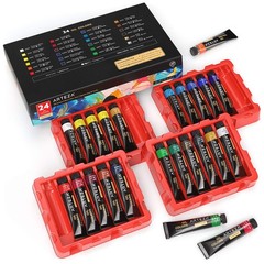 Oil Paint Set – 24 Multicolor Tubes (0.4 Fluid Ounces Each), Vibrant Oil-Base…