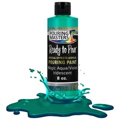 Magic Aqua/Violet Iridescent Special Effects Pouring Paint – 8 Ounce Bottle