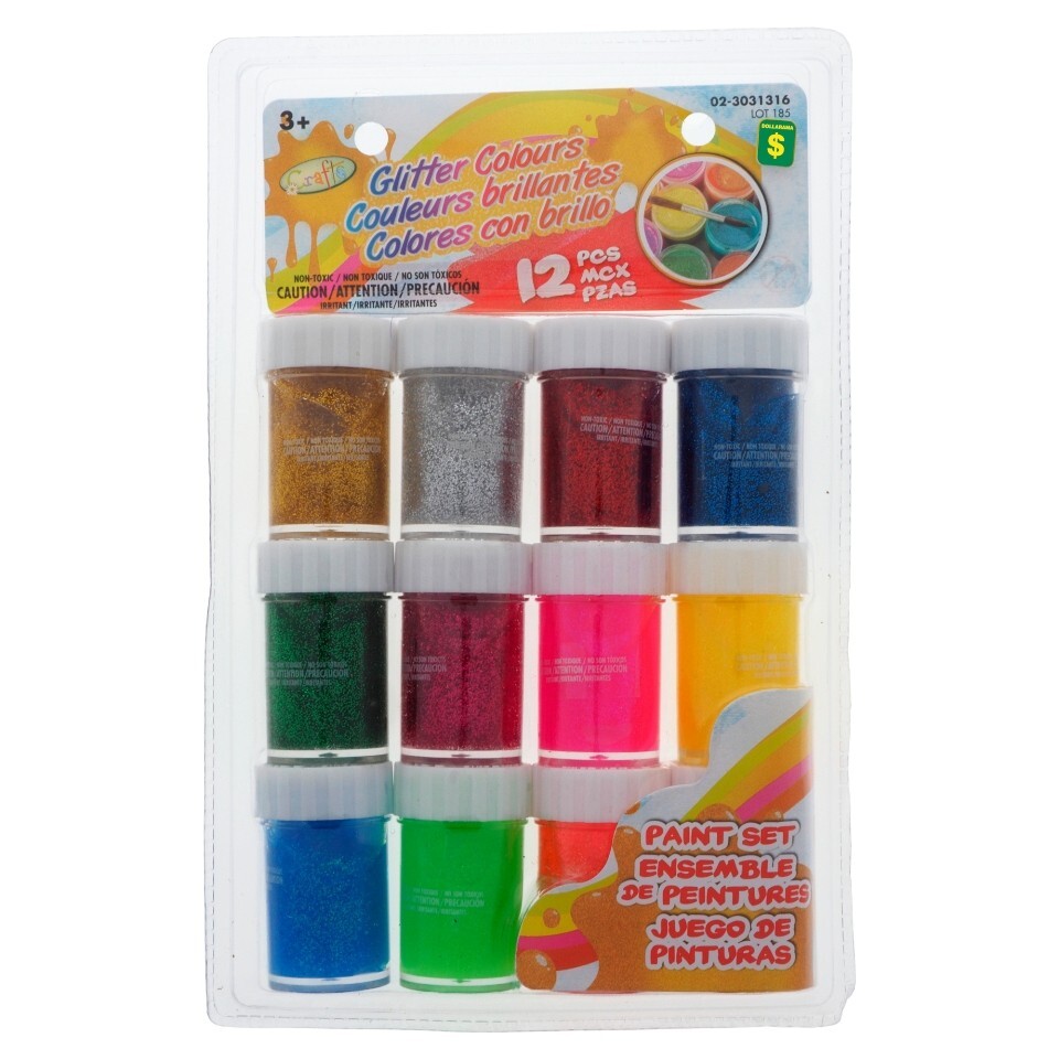 Lot of 2 CRAFTS Glitter Paint Set 12PK (Assorted Colours) FREE SHIPPING