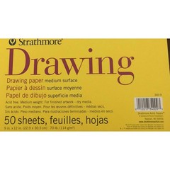 Strathmore Drawing Paper 50 Sheets 9 x 12 inches pages in spiral book New