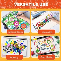 120 Colors Dual Tip Brush Pens Art Markers for Adult Coloring Books, Artist D…
