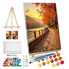 Paint by Numbers Kit for Adults with Frame Fall Landscape Paint by Number wit…