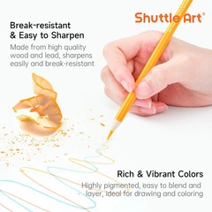Shuttle Art 80 Colored Pencils, Colored Pencils for Adult Coloring, Soft Core Co