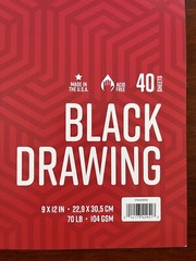 Koh-I-Noor 9×12 black Sketch Pad Black Drawing Paper in & out Pages 40 sheets