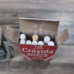 Vintage Binney & Smith Crayola No. 816 Colored & No. 320 White Chalk In Boxes