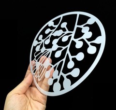 8-Pack Floral Painting Stencils – Round Hollow-Out Reusable Craft Stencils fo…