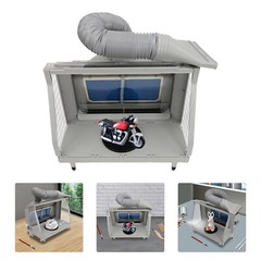LED Airbrush Spray Booth Portable Airbrush Paint Spray Booth Hobby w/Dual Filter