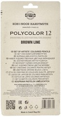 KOH-I-NOOR Polycolor Brown Line Artist’s Coloured Pencils (Set of 12)