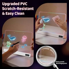 17 Inch Rechargeable LED Drawing Board for Kids, Upgraded 15 Colors Light Up
