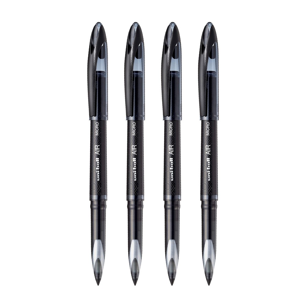 Uniball Air Micro Pen, Set of 4 – Black (UBA 188 M) 1 Count (Pack 4),