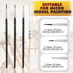 Anezus Tiny Detail Paint Brushes 30 Pcs Fine Set Small, Black