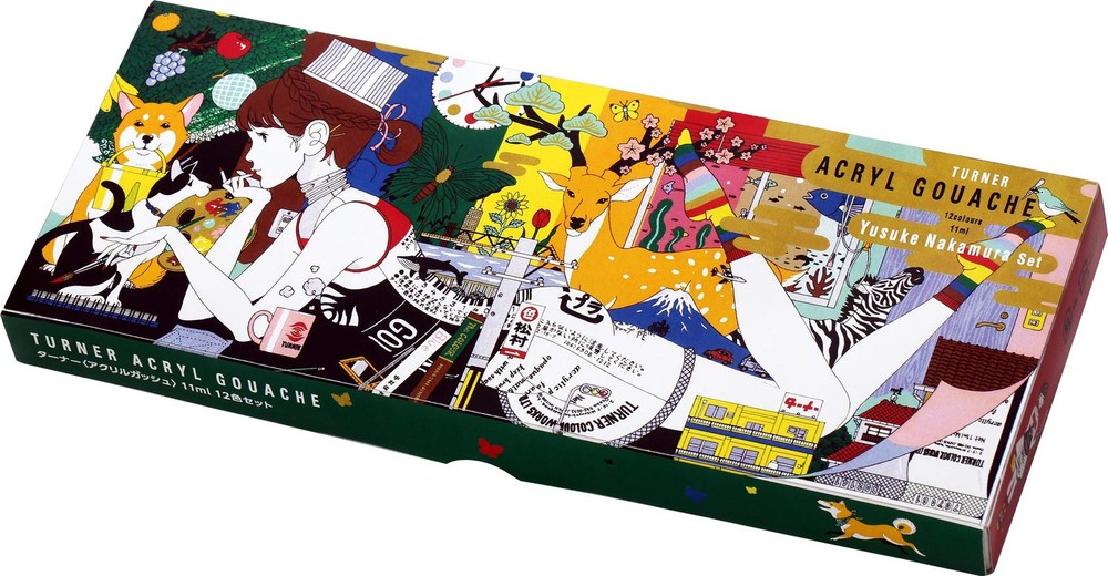 Turner Acryl Gouache Yusuke Nakamura Set of 12, 11 ml (Pack 12), mulch
