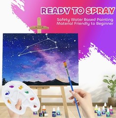 Airbrush Paint Set, 30 Colors 2 Thinners, Water-Based Acrylic for Models, Fabric
