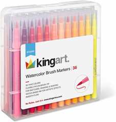 Watercolor Brush Marker Set – 36 Vibrant Colors with Flexible Tips & Case