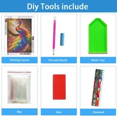 Phoenix Diamond Art Kits for Adults,Round Full Drill 5D Diamond Painting Kits Z