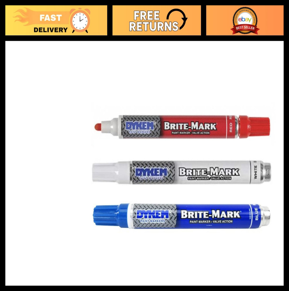 Brite Mark Regular Line Markers Set – Red, White & Blue – High Visibility, Durab