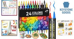 24-Color Dual Tip Acrylic Markers Set for Craft & Art Projects