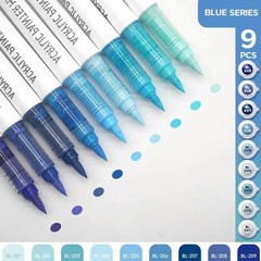 NEW 9pcs Acrylic Brush Markers Set Pro Colors with Auto Ink Control for Art DIY