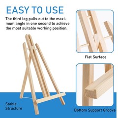 16 Inch Wood Easel Stand, Tabletop Display Stand A-Frame Artist Easel for Pai…