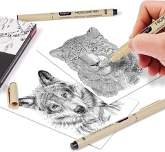 Ultra Fine Point Black Ink Fineliner Pens Set – 9 Sizes for Art & Drawing