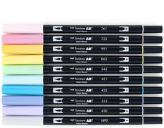 Art Deco 10-Pack Pastel Brush and Fine Tip Markers – Water-Based & Acid-Free