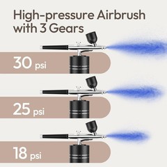 Airbrush Kit with Compressor 30PSI Portable Airbrush Gun Rechargeable Handheld C