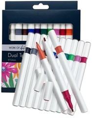 12pcs Dual Tip Double Ended Felt Tipped Pens Fine/Thin Thick Duel Colouring Set