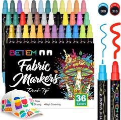 Betem 24 Colors Dual Tip Acrylic Paint Pens Markers, Premium Acrylic Paint Marke