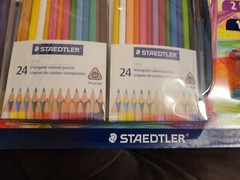 *Staedtler 51 Triangular Colored Pencils Set, Nylon Case, Sharpener 2.9mm Core