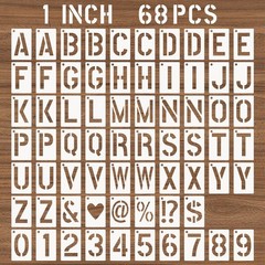 DZXCYZ 1 Inch Letter and Number Stencils, 68 Pcs Reusable Plastic 1