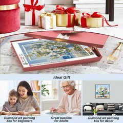 Flower Diamond Art Kits for Adults, Flower Diamond Painting Kits for Beginners,