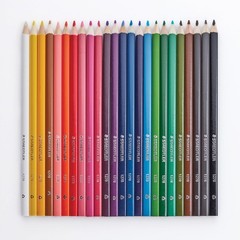 Colored Pencils Triangular Barrel Assorted 24 PCS Metal Tin 1278 M24